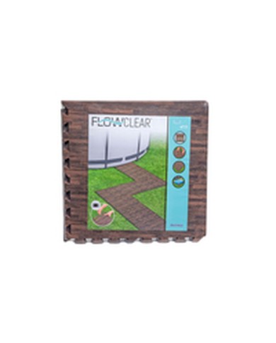 Bestway Pavimento Piscina Foam Stile Legno Retrattile 12 Pezzi 50x50 cm Giardino 58712