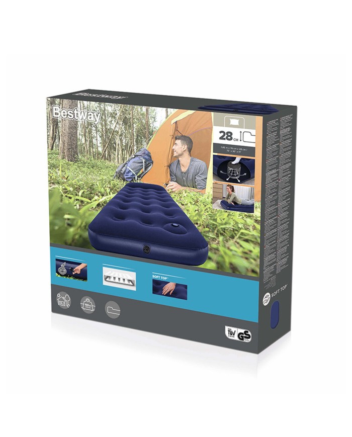 Bestway Materasso Singolo Junior con Gonfiatore a Pedale 185x76x28 cm Gonfiabile e Camping 67223