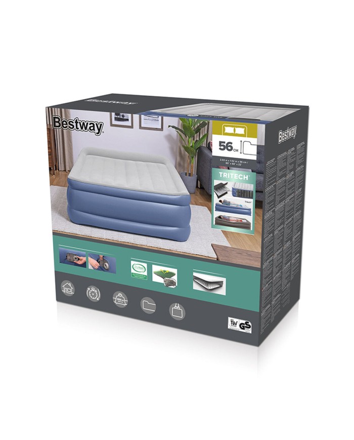 Bestway Letto Matrimoniale con Motore 203x152x56 cm Gonfiabile e Campeggio 67614 Bestway Letto Matrimoniale con Motore 203x152x56 cm Gonfiabile e Campeggio 67614