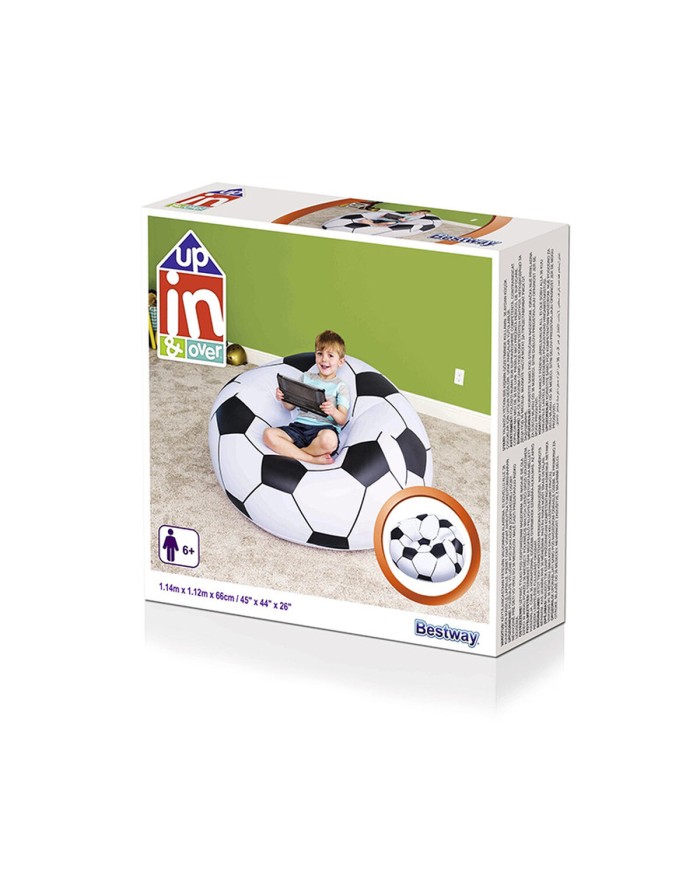 Bestway Poltrona Gigante Calcio 114x112x66 cm +6 Anni Interno e Giardino 75010 Bestway Poltrona Gigante Calcio 114x112x66 cm +6 Anni Interno e Giardino 75010
