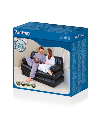 Bestway Poltrona Gonfiabile 5 Posizioni Nero 188x152x64 cm Interno 75054
