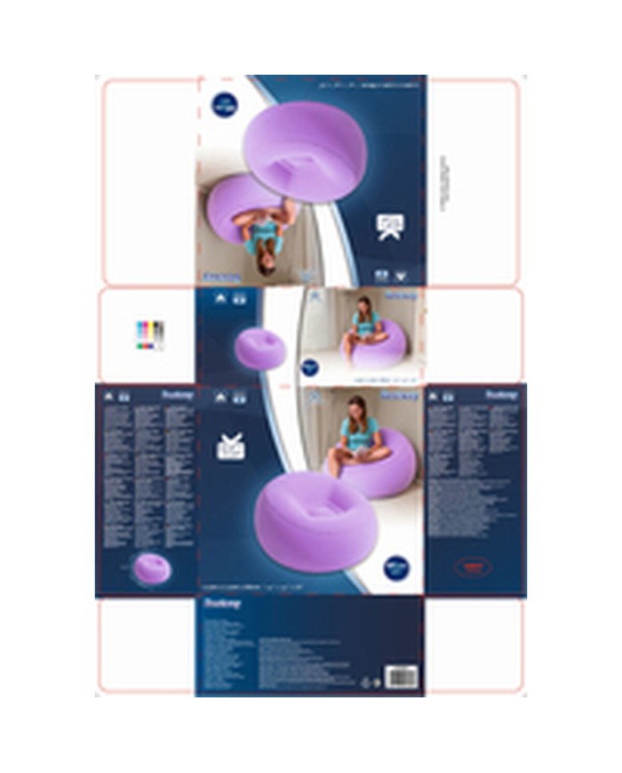 Bestway Poltrona Gonfiabile Gigante Fashion Colore Assortito 112x112x66 cm Interno 75052