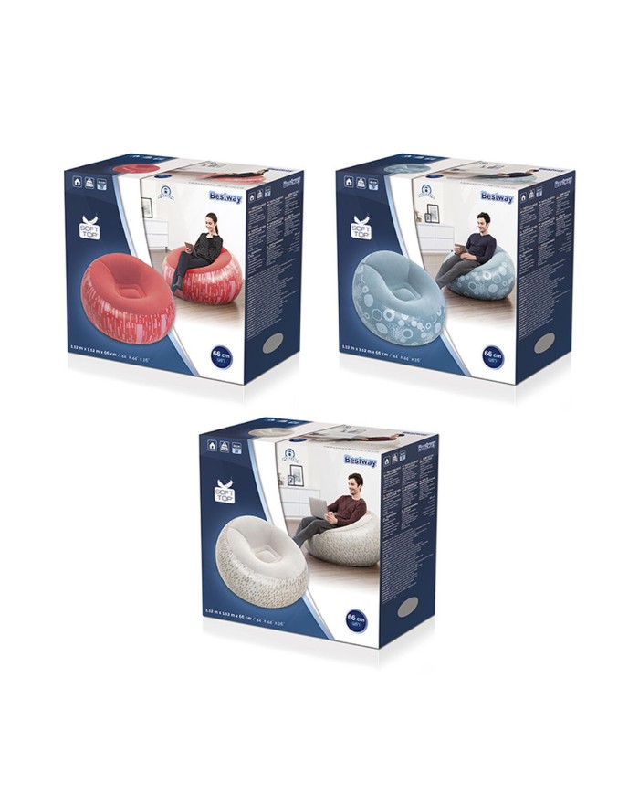 Bestway Poltrona Gonfiabile Gigante Fashion Colore Assortito 112x112x66 cm Interno 75052
