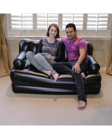 Bestway Poltrona Gonfiabile 5 Posizioni Nero 188x152x64 cm Interno 75054