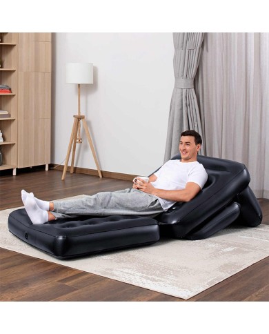 Bestway Poltrona Gonfiabile 4 Posizioni Nero 191x38x25 cm Interno 75114