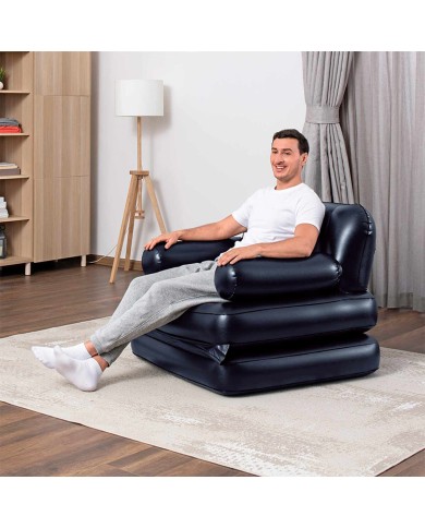 Bestway Poltrona Gonfiabile 4 Posizioni Nero 191x38x25 cm Interno 75114