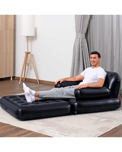 Bestway Poltrona Gonfiabile 4 Posizioni Nero 191x38x25 cm Interno 75114