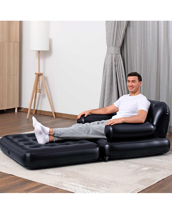 Bestway Poltrona Gonfiabile 4 Posizioni Nero 191x38x25 cm Interno 75114 Bestway Poltrona Gonfiabile 4 Posizioni Nero 191x38x25 cm Interno 75114
