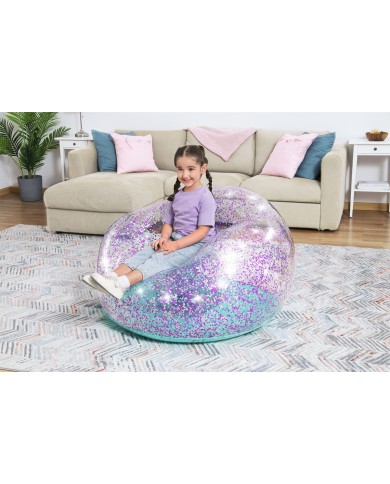Bestway Gigante Sedia Gonfiabile Glitterata 114x112x66 cm +6 Anni Interno e Giardino 75115 Bestway Gigante Sedia Gonfiabile Glitterata 114x112x66 cm +6 Anni Interno e Giardino 75115