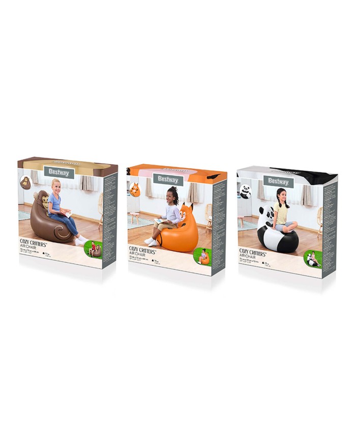 Bestway Poltrona Gonfiabile Gigante Animali 72x72x64 cm +3 Anni Interni e Giardino 75116 Bestway Poltrona Gonfiabile Gigante Animali 72x72x64 cm +3 Anni Interni e Giardino 75116