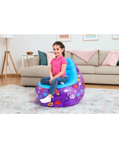 Bestway Sedia Gonfiabile con Luci Led Spaziali 72x72x64 cm +3 Anni Interno e Giardino 75122 Bestway Sedia Gonfiabile con Luci Led Spaziali 72x72x64 cm +3 Anni Interno e Giardino 75122