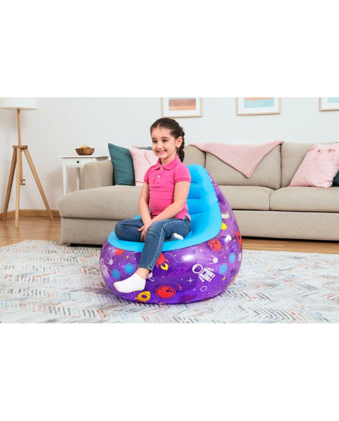 Bestway Sedia Gonfiabile con Luci Led Spaziali 72x72x64 cm +3 Anni Interno e Giardino 75122 Bestway Sedia Gonfiabile con Luci Led Spaziali 72x72x64 cm +3 Anni Interno e Giardino 75122