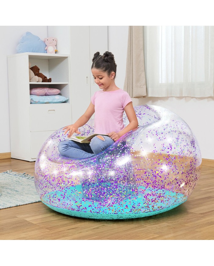 Bestway Gigante Sedia Gonfiabile Glitterata 114x112x66 cm +6 Anni Interno e Giardino 75115