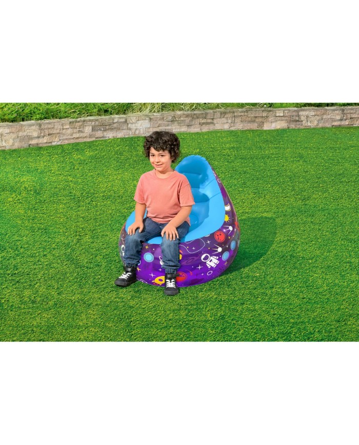 Bestway Sedia Gonfiabile con Luci Led Spaziali 72x72x64 cm +3 Anni Interno e Giardino 75122 Bestway Sedia Gonfiabile con Luci Led Spaziali 72x72x64 cm +3 Anni Interno e Giardino 75122