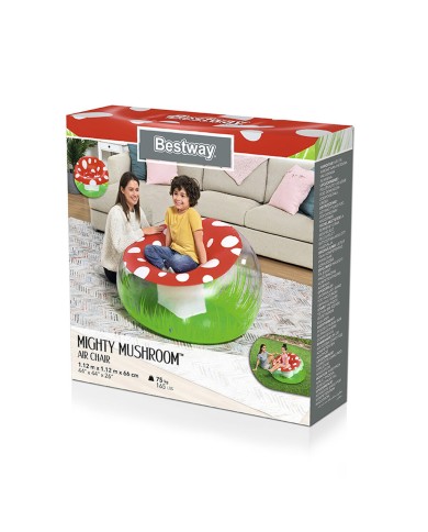 Bestway Sedia Gonfiabile Gigante Seta 112x112x66 cm +6 Anni Interno e Giardino 75123 Bestway Sedia Gonfiabile Gigante Seta 112x112x66 cm +6 Anni Interno e Giardino 75123