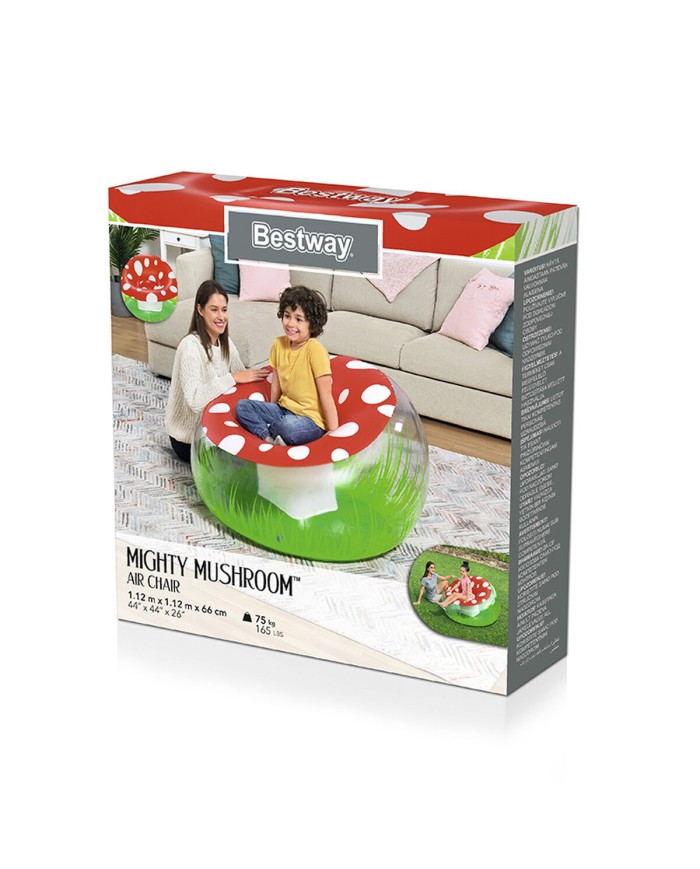 Bestway Sedia Gonfiabile Gigante Seta 112x112x66 cm +6 Anni Interno e Giardino 75123 Bestway Sedia Gonfiabile Gigante Seta 112x112x66 cm +6 Anni Interno e Giardino 75123