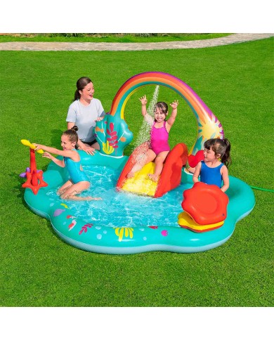 Bestway Piscina Gonfiabile Parco Giochi Disney Sirenetta 221x193x117 cm +2 Anni Giardino 91097