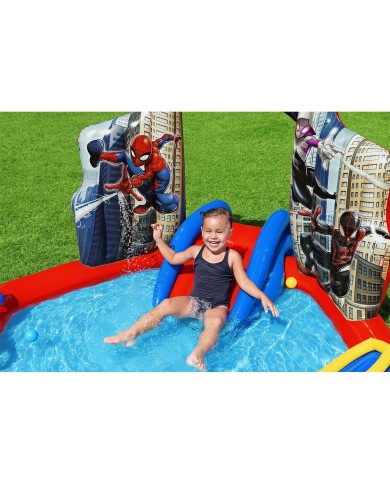 Bestway Piscina Gonfiabile Parco Giochi Spiderman 211x206x127 cm +2 Anni Giardino 98793