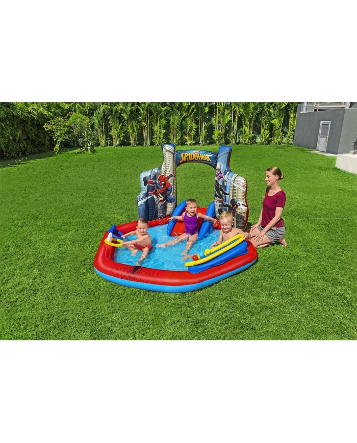 Bestway Piscina Gonfiabile Parco Giochi Spiderman 211x206x127 cm +2 Anni Giardino 98793