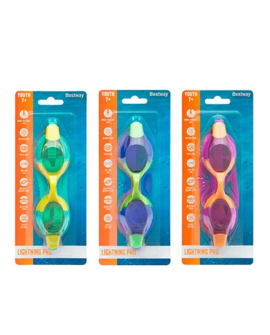 Bestway Occhiali da Nuoto in Silicone Antinebbia per Adulti, Colori Assortiti +14 Anni Spiaggia e Piscina 21051 Bestway Occhiali da Nuoto in Silicone Antinebbia per Adulti, Colori Assortiti +14 Anni Spiaggia e Piscina 21051