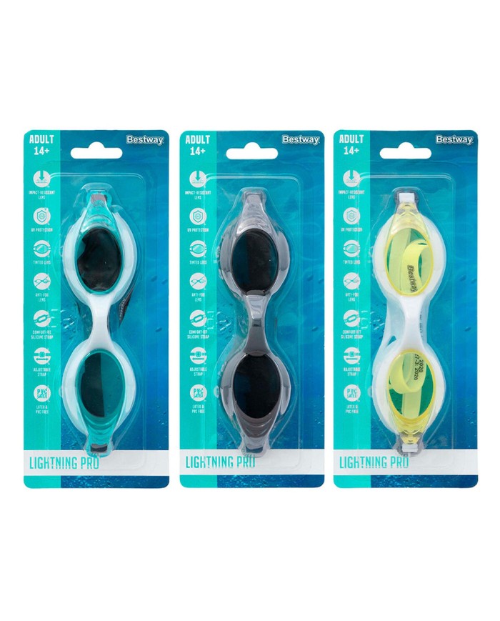 Bestway Occhialini da Nuoto Infantili con Cinturino in Silicone Colori Assortiti Antinebbia +3 Anni Spiaggia e Piscina 21110 Bestway Occhialini da Nuoto Infantili con Cinturino in Silicone Colori Assortiti Antinebbia +3 Anni Spiaggia e Piscina 21110