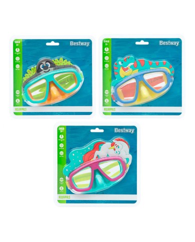 Bestway Maschera Subacquea Junior con Cinturino Anatomico Colore Assortito +7 Anni Spiaggia e Piscina 22059