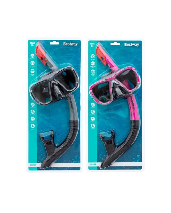 Bestway Maschera Subacquea Adulto Vetro Temperato Colore Assortito Cinturino Silicone +14 Anni Spiaggia e Piscina 22057 Bestway Maschera Subacquea Adulto Vetro Temperato Colore Assortito Cinturino Silicone +14 Anni Spiaggia e Piscina 22057