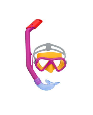 Bestway Set Maschera e Tubo Infantile Cinturino Anatomico Colore Assortito +3 Anni Mare e Piscina 24018