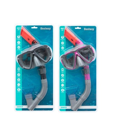 Bestway Set Maschera e Tubo per Bambini con Cinturino Anatomico Colore Assortito +3 Anni Mare e Piscina 24023