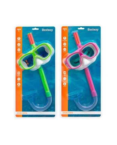 Bestway Set Maschera e Tubo per Adulti Valvola di Purga Colore Assortito +14 Anni Mare e Piscina 24029