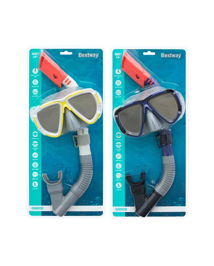 Bestway Set Maschera e Tubo Junior Cinturino Anatomico Colore Assortito +7 Anni Spiaggia e Piscina 24035 Bestway Set Maschera e Tubo Junior Cinturino Anatomico Colore Assortito +7 Anni Spiaggia e Piscina 24035