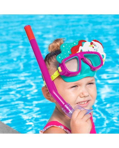 Bestway Set Maschera e Tubo per Adulti Valvola di Scarico Colori Assortiti +14 Anni Mare e Piscina 24053