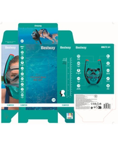 Bestway Set Maschera e Tubo Bambini Fasce Anatomiche Colori Assortiti +3 Anni Spiaggia e Piscina 24036