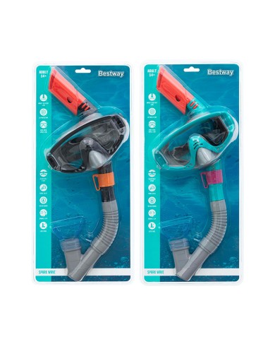 Bestway Set Maschera e Tubo Infantile Cinturino Anatomico +3 Anni Spiaggia e Piscina 24059