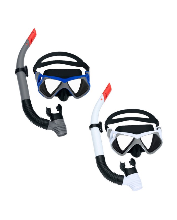 Occhialini da Snorkeling e Boccaglio Bestway Bianco Grigio Adulto (1 Unità)