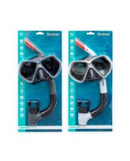 Occhialini da Snorkeling e Boccaglio Bestway Bianco Grigio Adulto (1 Unità)