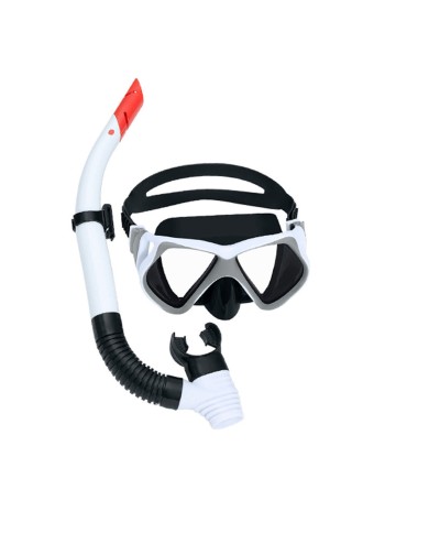 Occhialini da Snorkeling e Boccaglio Bestway Bianco Grigio Adulto (1 Unità)