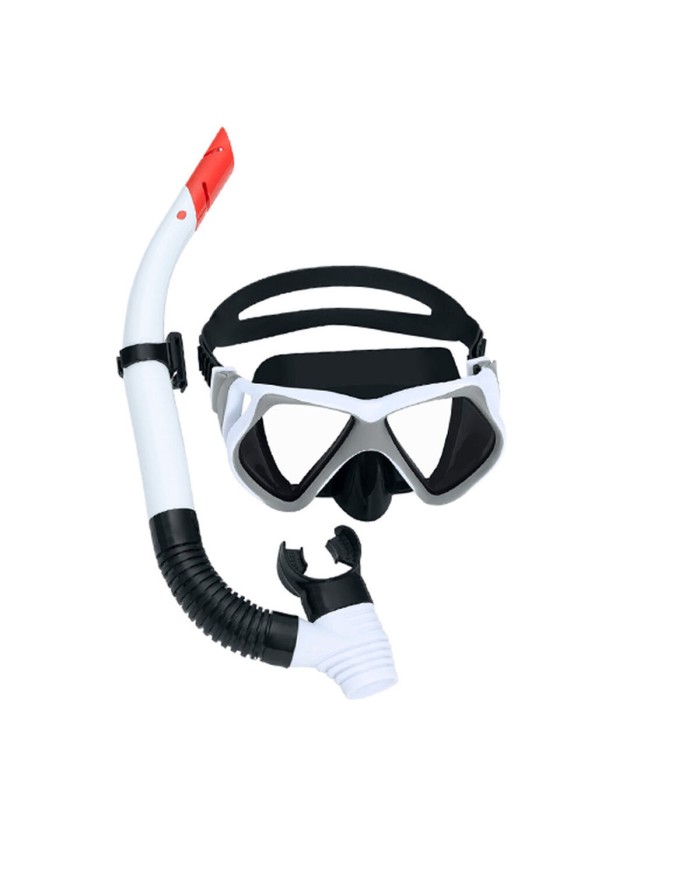 Occhialini da Snorkeling e Boccaglio Bestway Bianco Grigio Adulto (1 Unità)