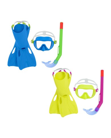 Bestway Set Snorkel Junior Cinturino Anatomico Colore Misto 37-41 +7 Anni Spiaggia e Piscina 25019
