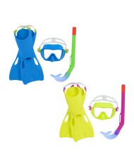 Bestway Set Snorkel Junior Cinturino Anatomico Colore Misto 37-41 +7 Anni Spiaggia e Piscina 25019