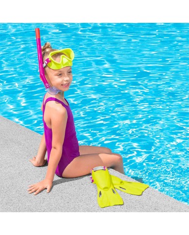 Bestway Set Snorkel Junior Cinturino Anatomico Colore Misto 37-41 +7 Anni Spiaggia e Piscina 25019