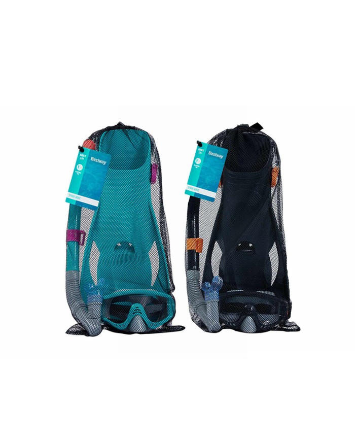 Bestway Set Maschera e Tubo Adulto Cinturino Anatomico Colore Misto +14 Anni Spiaggia e Piscina 24071