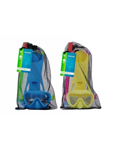 Bestway Set Snorkel Junior Cinturino Anatomico Colore Misto 37-41 +7 Anni Spiaggia e Piscina 25019
