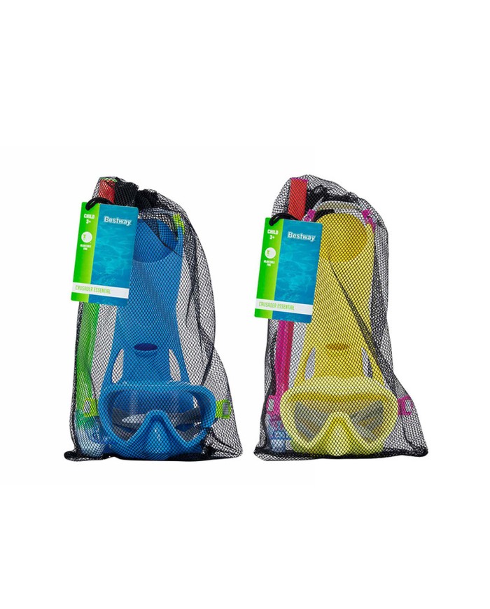 Bestway Set Snorkel Junior Cinturino Anatomico Colore Misto 37-41 +7 Anni Spiaggia e Piscina 25019