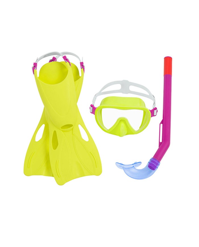 Bestway Set Snorkel Junior Cinturino Anatomico Colore Misto 37-41 +7 Anni Spiaggia e Piscina 25019