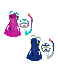 Bestway Set Snorkel Junior Cinturino Anatomico Colore Misto 37-41 +7 Anni Spiaggia e Piscina 25019