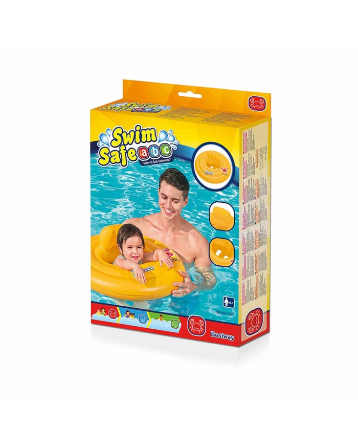 Bestway Galleggiante Gonfiabile 3 Anelli Sedile Bambino 76x76 cm 1 a 2 Anni Giardino, Piscina e Spiaggia 32050