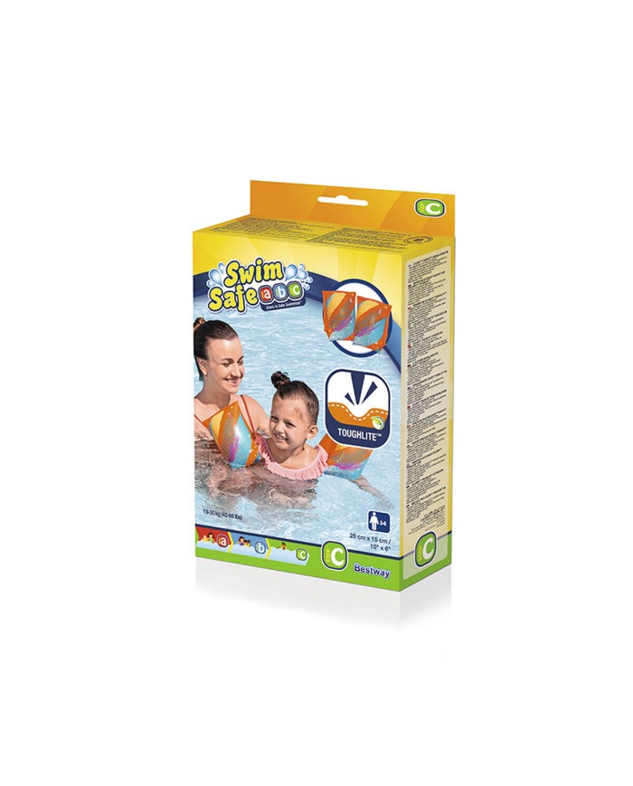 Bestway Manicotti Gonfiabili Tessuto Morbido Sicurezza Bambino Colori Assortiti UPF 50+ 38x16,5 cm +3-6 Anni Spiaggia e Piscina