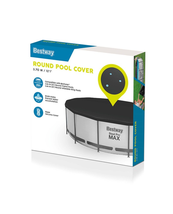 Copertura per piscina Bestway Nero Ø 370 cm Copertura per piscina Bestway Nero Ø 370 cm