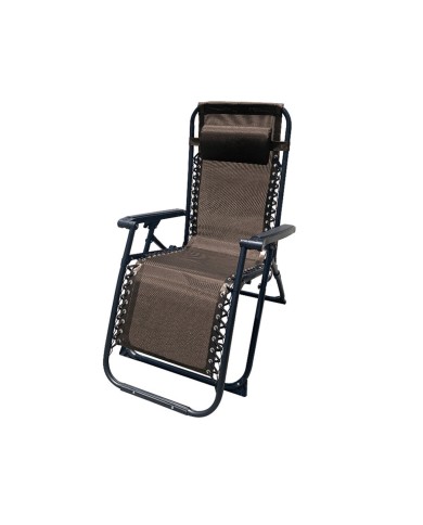Marbueno Sdraio Pieghevole Acciaio Con Cuscino Giardino e Piscina 90X66X108 cm Gravità Zero Marrone 10007 Marbueno Sdraio Pieghevole Acciaio Con Cuscino Giardino e Piscina 90X66X108 cm Gravità Zero Marrone 10007